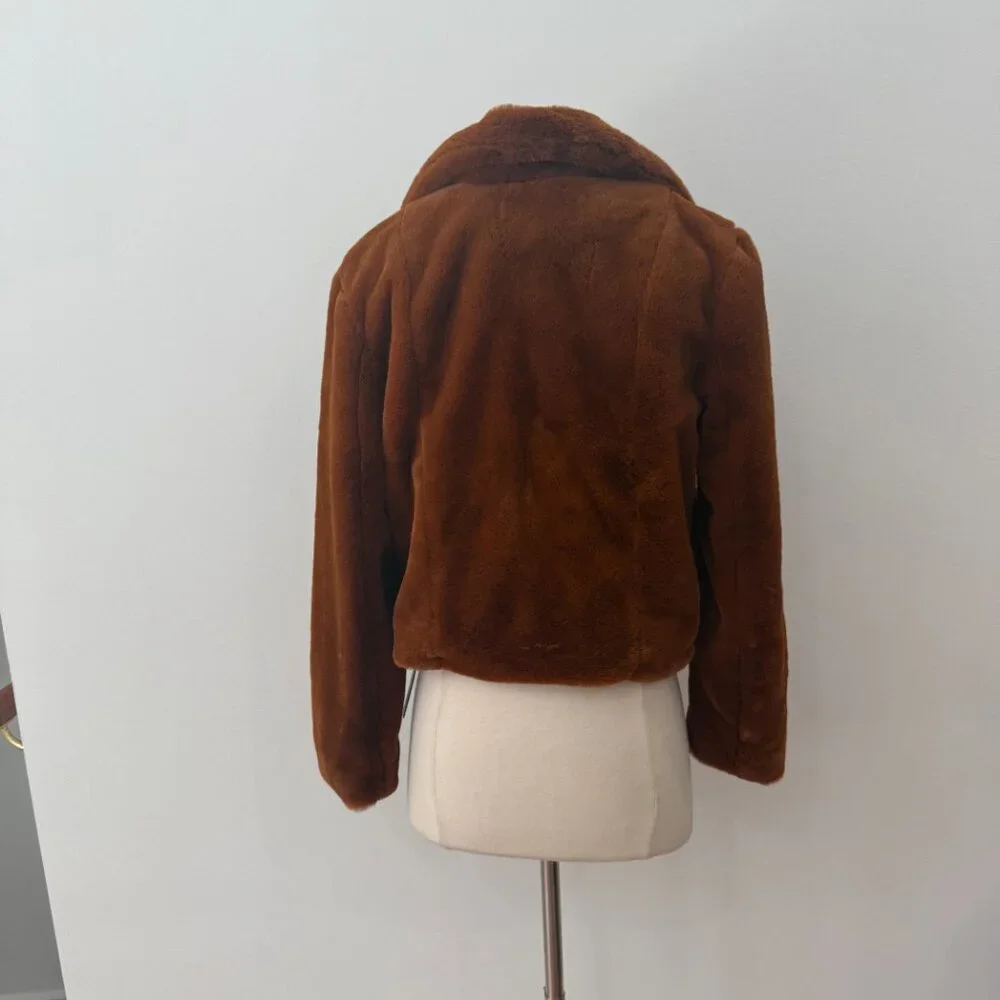 Blank NYC Silent Faux Fur Coat NWOT Nutmeg Size XS